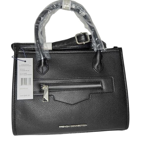 French Connection Fritz Square Satchel NWT Textured - Picture 1 of 3